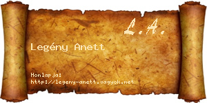 Legény Anett névjegykártya